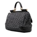 Miniatyrbilde 2 av 10: Pre-owned Dolce & Gabbana Crochet Wool Miss Sicily Satchel Gray