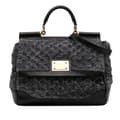 Miniatyrbilde 1 av 10: Pre-owned Dolce & Gabbana Crochet Wool Miss Sicily Satchel Gray