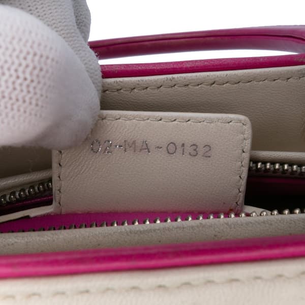 Pre-owned Dior Medium Lambskin Cannage Stitched Lady Dior White