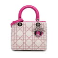 Pikkukuva 1 / 10: Pre-owned Dior Medium Lambskin Cannage Stitched Lady Dior White