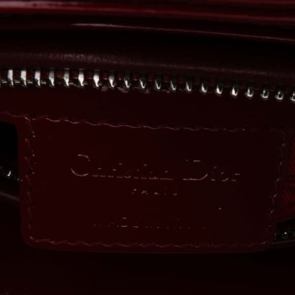 Pre-owned Dior Medium Patent Cannage Lady Dior Red