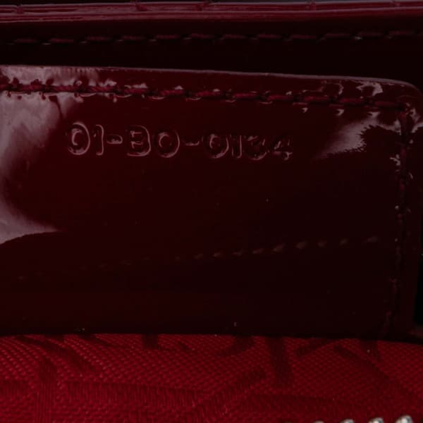 Pre-owned Dior Medium Patent Cannage Lady Dior Red