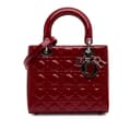 Pikkukuva 1 / 10: Pre-owned Dior Medium Patent Cannage Lady Dior Red