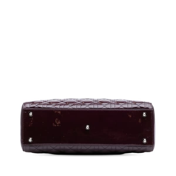 Pre-owned Dior Large Patent Cannage Lady Dior Purple
