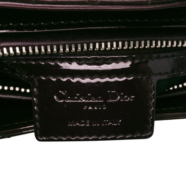 Pre-owned Dior Large Patent Cannage Lady Dior Purple