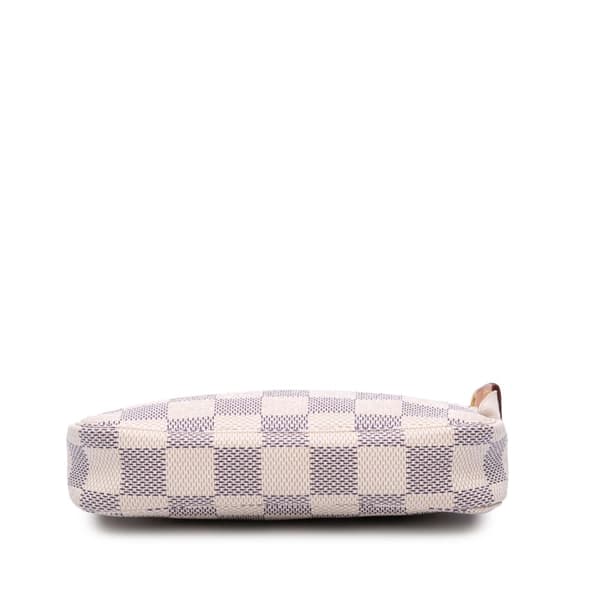 Pre-owned Louis Vuitton Damier Azur Mini Pochette Accessoires White