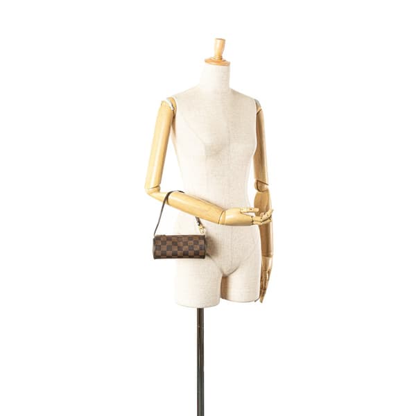 Pre-owned Louis Vuitton Damier Ebene Papillon Pochette Brown