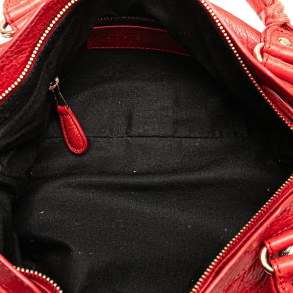 Pre-owned Balenciaga Lambskin Motocross Classic First Giant 12 Satchel Red