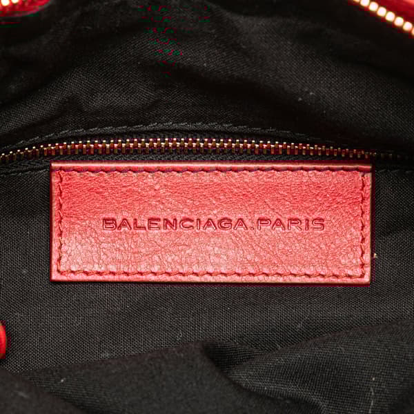 Pre-owned Balenciaga Lambskin Motocross Classic First Giant 12 Satchel Red
