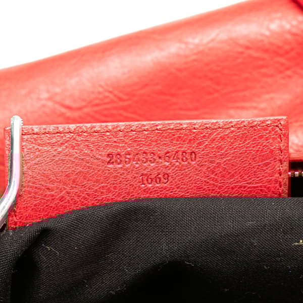 Pre-owned Balenciaga Lambskin Motocross Classic First Giant 12 Satchel Red
