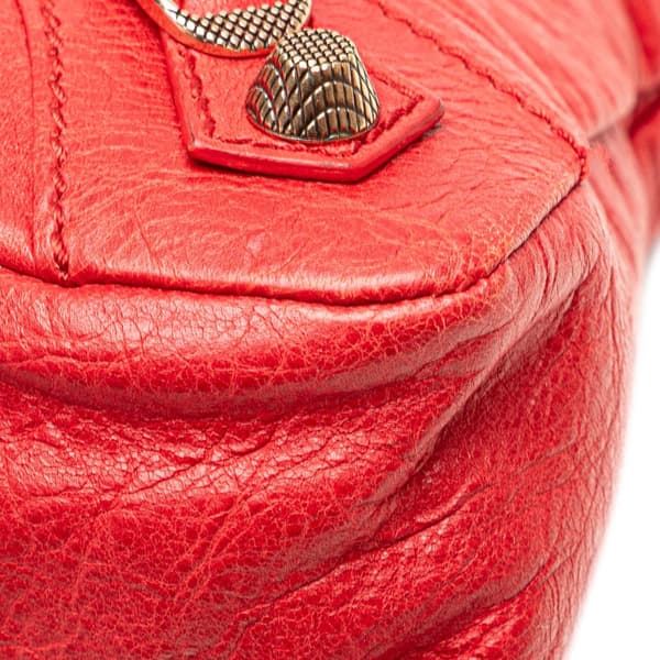 Pre-owned Balenciaga Lambskin Motocross Classic First Giant 12 Satchel Red