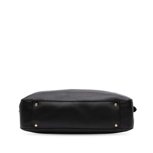Pre-owned Prada Medium Soft Grain Leather Shopping Bag Black