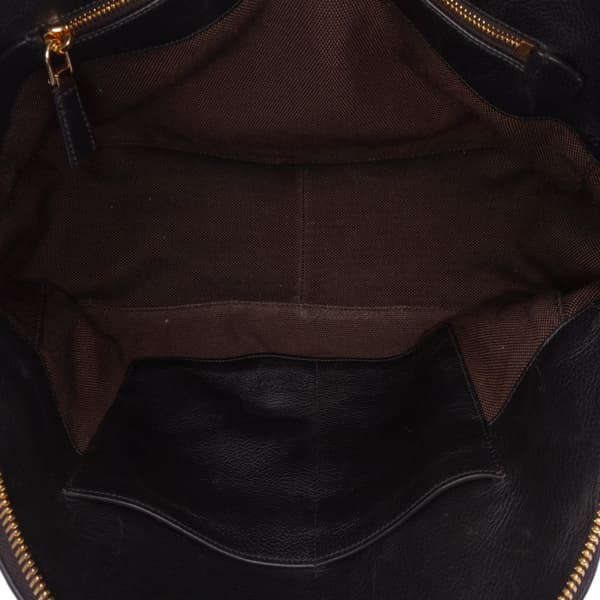 Pre-owned Prada Medium Soft Grain Leather Shopping Bag Black