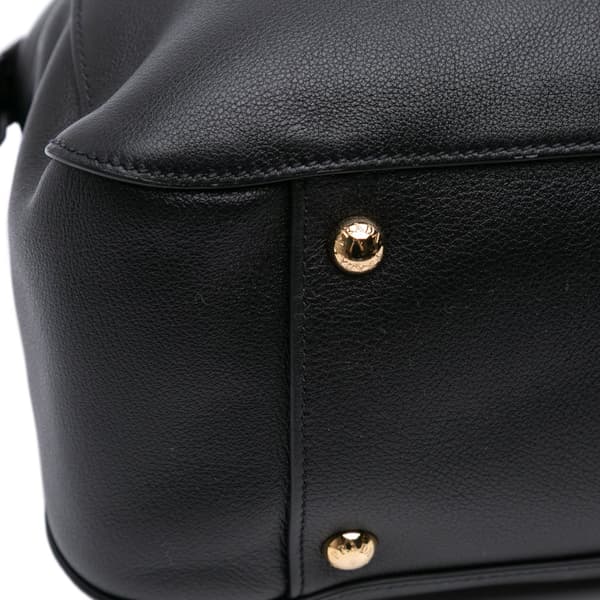 Pre-owned Prada Medium Soft Grain Leather Shopping Bag Black