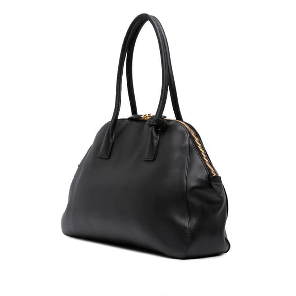 Pre-owned Prada Medium Soft Grain Leather Shopping Bag Black