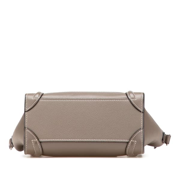 Pre-owned Celine Nano Leather Luggage Tote Brown