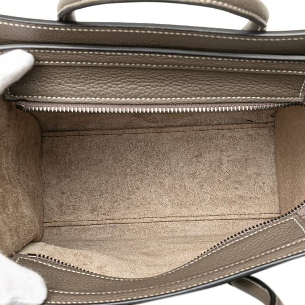 Pre-owned Celine Nano Leather Luggage Tote Brown