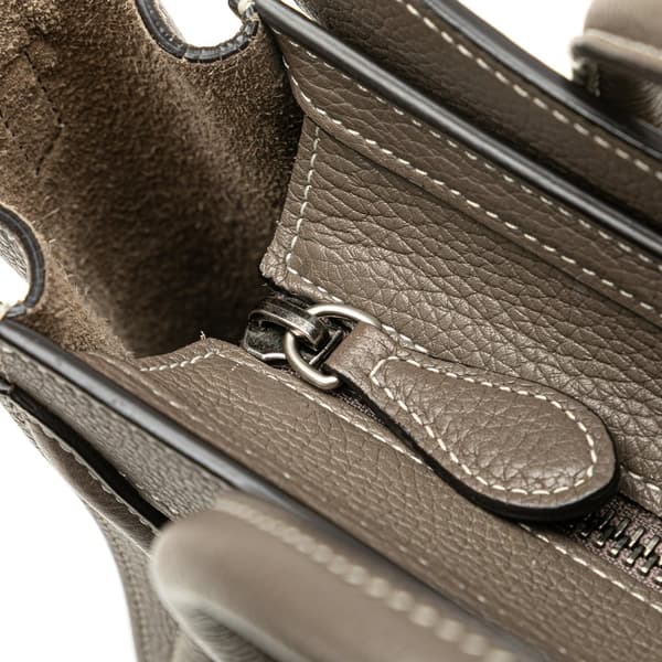 Pre-owned Celine Nano Leather Luggage Tote Brown