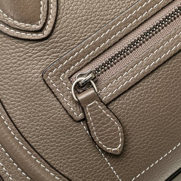 Pre-owned Celine Nano Leather Luggage Tote Brown