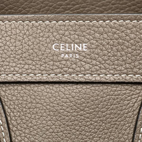 Pre-owned Celine Nano Leather Luggage Tote Brown