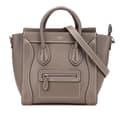 Miniatyrbillede 1 af 10: Pre-owned Celine Nano Leather Luggage Tote Brown