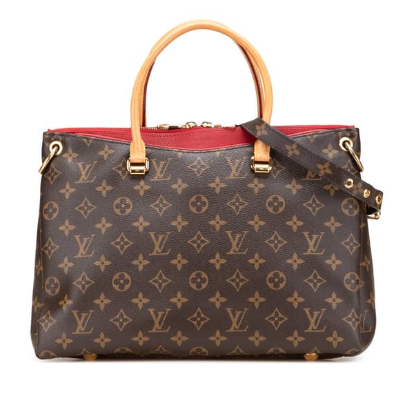 Pre-owned Louis Vuitton Monogram Pallas MM Brown