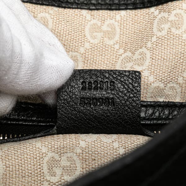 Pre-owned Gucci Calfskin Bamboo Diana Satchel Black