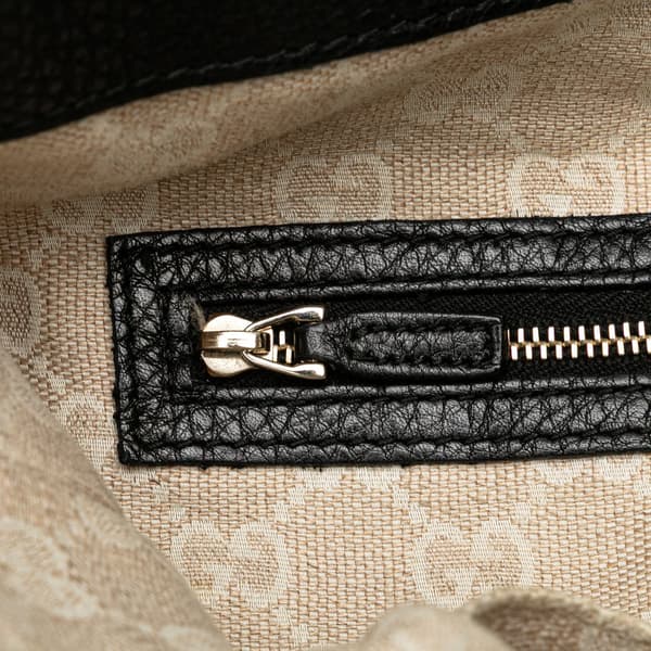 Pre-owned Gucci Calfskin Bamboo Diana Satchel Black
