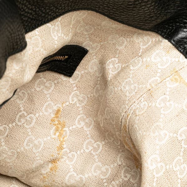 Pre-owned Gucci Calfskin Bamboo Diana Satchel Black