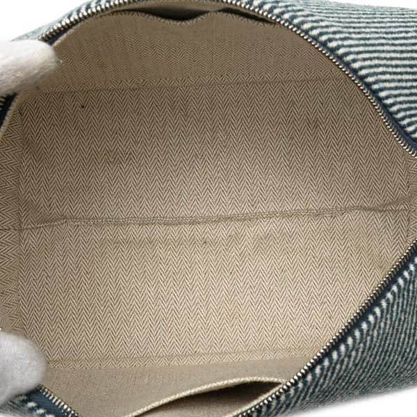 Pre-owned Hermès Small Wool Bride A Brac H Natte Case Blue