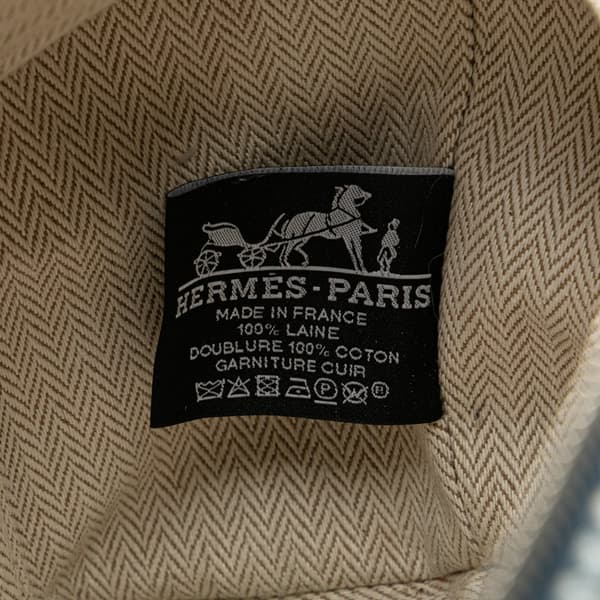 Pre-owned Hermès Small Wool Bride A Brac H Natte Case Blue