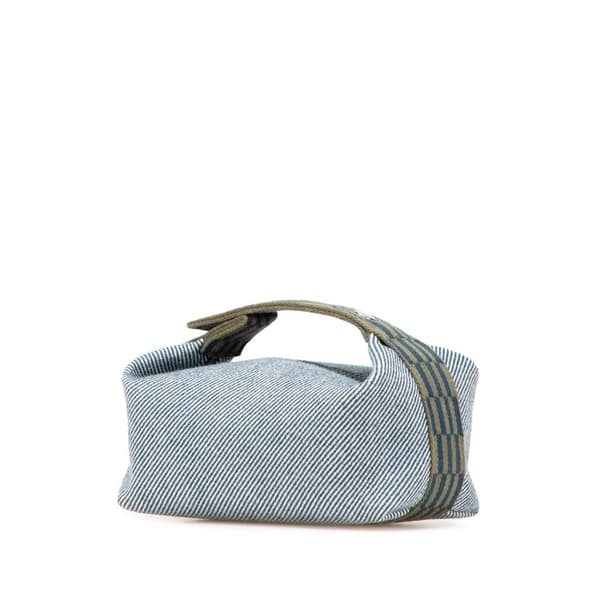 Pre-owned Hermès Small Wool Bride A Brac H Natte Case Blue
