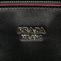 Miniatyrbilde 6 av 10: Pre-owned Prada Mini Scamosciato Trimmed Glace Calf Twin Pocket Satchel Black