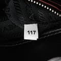 Miniatyrbilde 7 av 10: Pre-owned Prada Mini Scamosciato Trimmed Glace Calf Twin Pocket Satchel Black