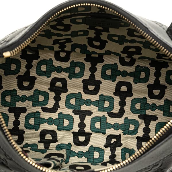 Pre-owned Gucci Guccissima Abbey D Ring Handbag Black