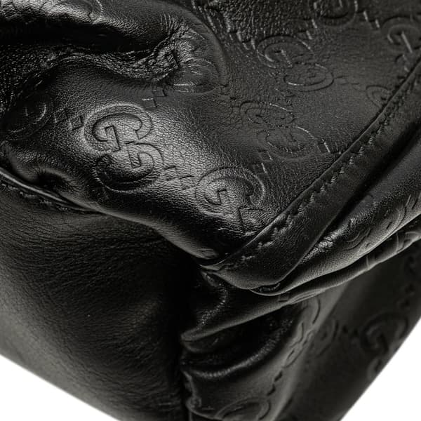 Pre-owned Gucci Guccissima Abbey D Ring Handbag Black