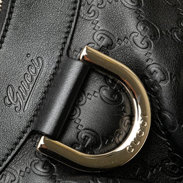 Pre-owned Gucci Guccissima Abbey D Ring Handbag Black