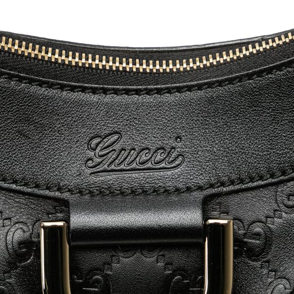 Pre-owned Gucci Guccissima Abbey D Ring Handbag Black