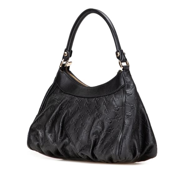 Pre-owned Gucci Guccissima Abbey D Ring Handbag Black