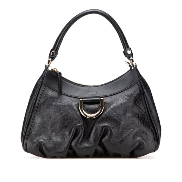 Pre-owned Gucci Guccissima Abbey D Ring Handbag Black