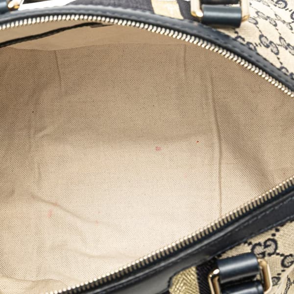 Pre-owned Gucci GG Canvas Web Joy Boston Bag Brown