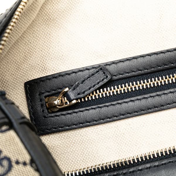 Pre-owned Gucci GG Canvas Web Joy Boston Bag Brown