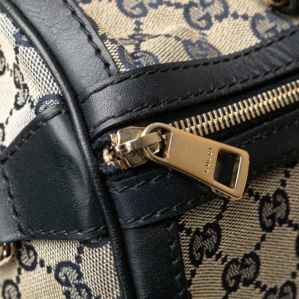 Pre-owned Gucci GG Canvas Web Joy Boston Bag Brown