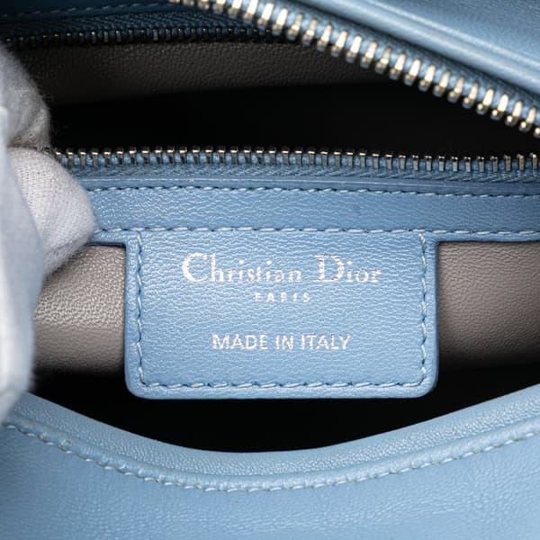 Pre-owned Dior Medium Bicolor Lambskin Cannage Lady Dior Blue