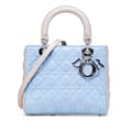 Pikkukuva 1 / 10: Pre-owned Dior Medium Bicolor Lambskin Cannage Lady Dior Blue