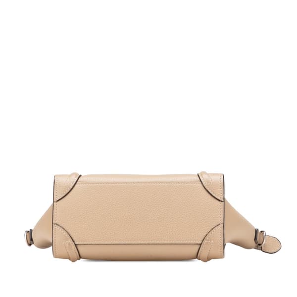 Pre-owned Celine Nano Leather Luggage Tote Brown