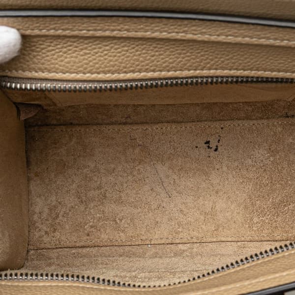 Pre-owned Celine Nano Leather Luggage Tote Brown