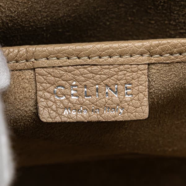 Pre-owned Celine Nano Leather Luggage Tote Brown