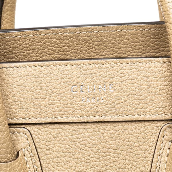 Pre-owned Celine Nano Leather Luggage Tote Brown