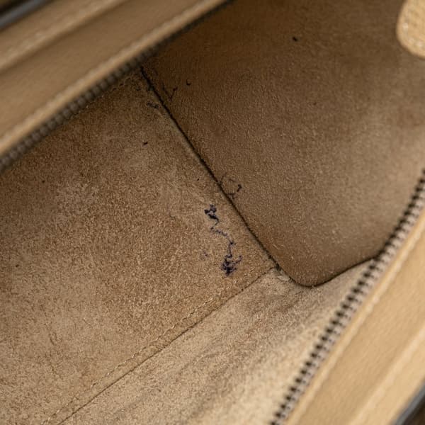 Pre-owned Celine Nano Leather Luggage Tote Brown